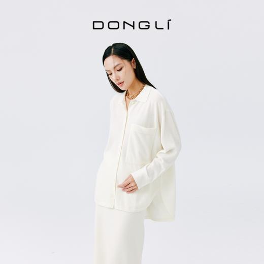 东黎 • 小山羊绒女士秋冬简约衬衫领开衫 2100 商品图2