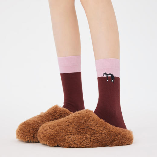 【代发】上森派系袜子 蝴蝶结提花 慵懒猫咪 中筒袜 （下单后不接受退款，请谨慎下单） 商品图5