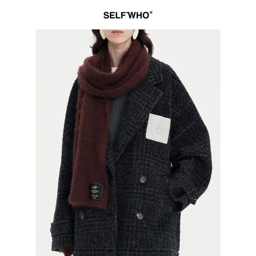 SELFWHO红色保暖围巾女2024秋冬新款软糯高级感百搭户外披肩围脖 商品图1