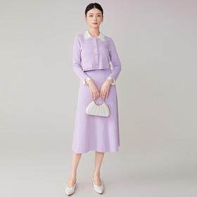 【hrf】全新升级【铂金会员468/天猫629/差价161】(03014) 洛诗琳秋冬法式温柔暗纹提花*绝美针织小香风两件套