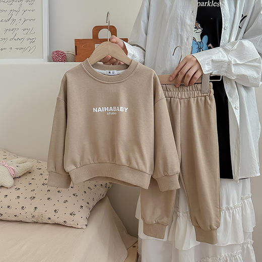 【INS秋季新款，童趣满满！彩色字母卫衣长裤套装】INS秋季新款中小童韩版童装 棉质字母彩色 男女童卫衣长裤套装-QQ 商品图11