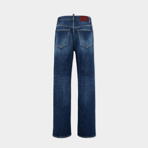 【一】DSQUARED2 女士徽标标签休闲牛仔裤 蓝色 S75LB0988 S30872 470 商品图1