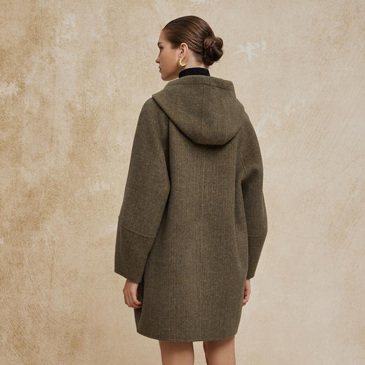 PH933斯尔丽24新款韩版帽衫时尚减龄廓形显瘦双面呢大衣 商品图1