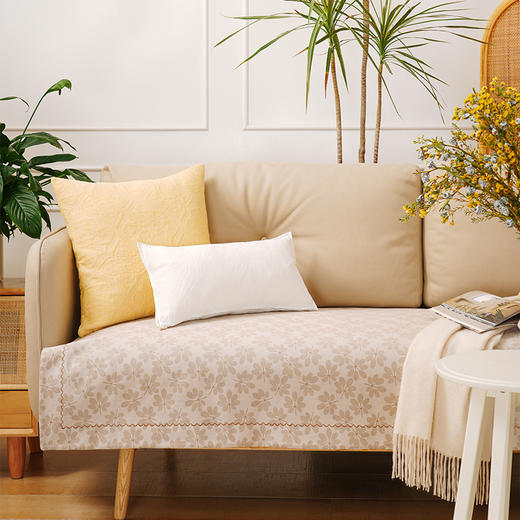 树叶印花系列沙发巾棉四季通用高端轻奢防滑高级感高档靠包定制 商品图0