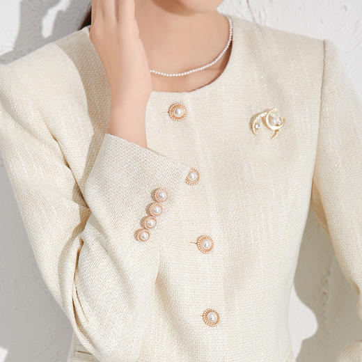 IWY/米色小香风套装洋气减龄秋冬季新款女装收腰显瘦职场两件套裙1024CS015 商品图6