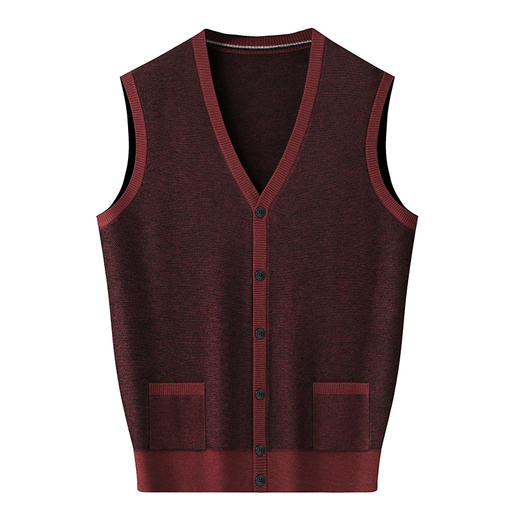 【100%羊毛】【新款DWP】大依优型大码V领针织开衫马甲背心休闲针织衫毛背心加肥加大上衣男士胖子大码毛衫t恤打底 商品图0