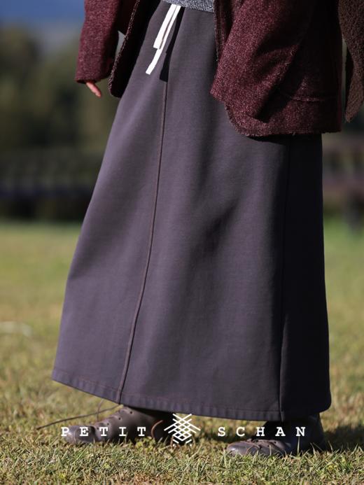 PETIT SCHAN小闪 CLO#370 Mung Bean Boiled Milk 绿豆煮奶 新疆长绒棉松紧腰刺绣加绒长半裙 商品图0