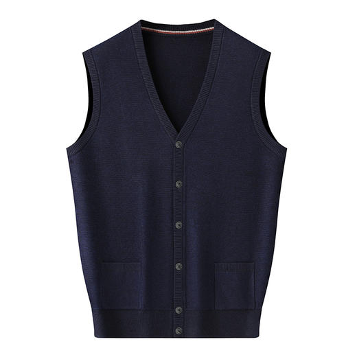 【100%羊毛】【新款DWP】大依优型大码V领针织开衫马甲背心休闲针织衫毛背心加肥加大上衣男士胖子大码毛衫t恤打底 商品图2