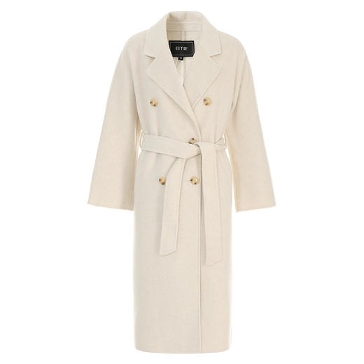 EITIE爱特爱冬季新款高质感经典翻领显瘦中长款纯色毛呢大衣外套D2414403 商品图6