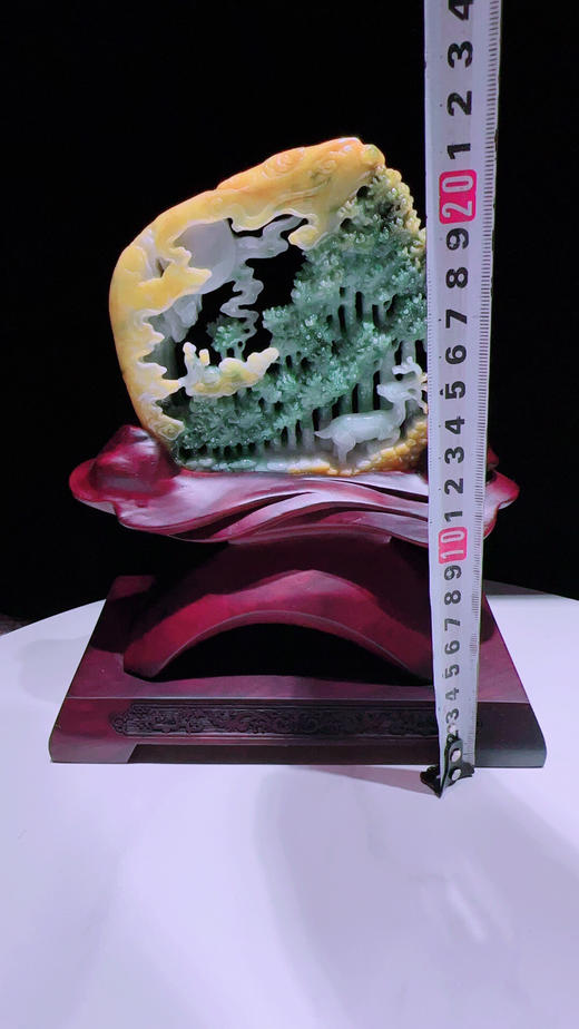 620438翡翠摆件【一路发财 鹿鸣蝉音 发财树】 商品图1