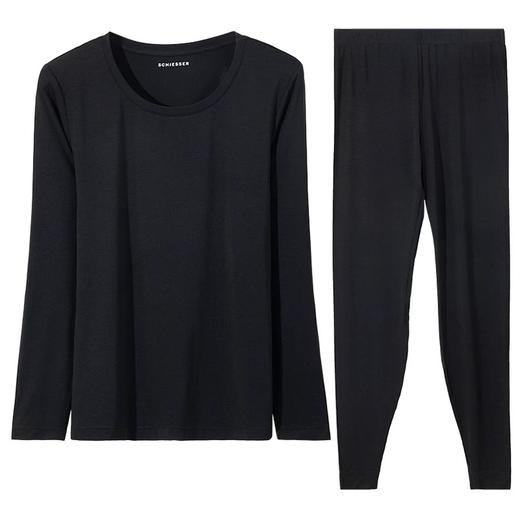 【蚕丝莫代尔情侣款】SCHIESSER德国舒雅情侣款女士莫代尔圆领爆款保暖衣打底衣套装30/21821W 商品图6