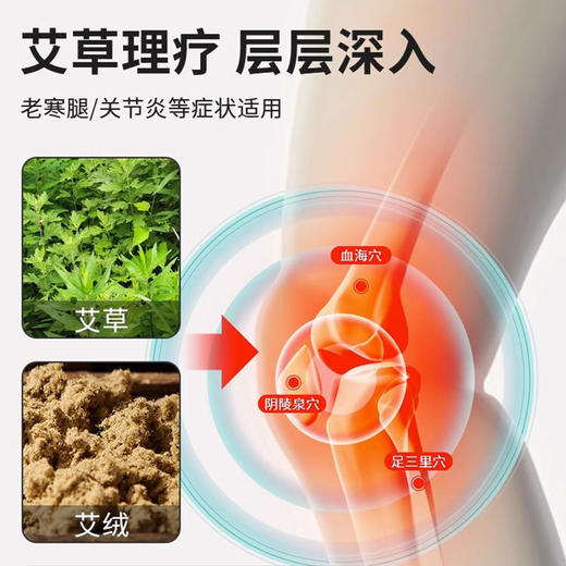 日本透气石墨烯护膝保暖艾草加绒尼龙护膝盖空调房透气护腿护具 商品图2