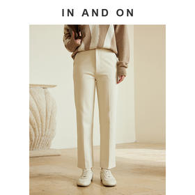 54613 IN AND ON 城市节奏  高弹柔软舒适脚口开衩直筒裤