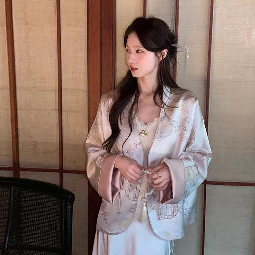 金蘑菇菇【梦华录】设计师高定新中式高级感提花气质百搭国风外套 商品图1