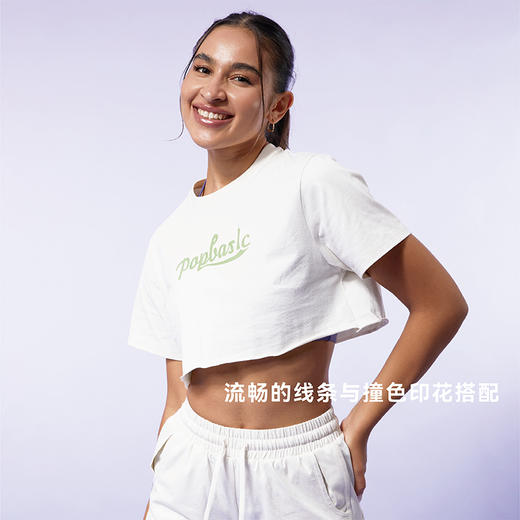 Release释放系列 女士撞色印花运动短款T恤 商品图1