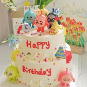 【卡通派对蛋仔乐园双层定制蛋糕】