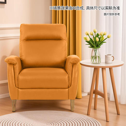 【家具】1人位皮沙发 KF018 中棕（65天发货，假日80天） 商品图2