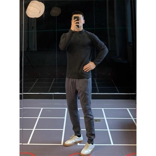 跃牌【跃LEAP-ACTIVE】系列户外速干衣立领半拉链长袖男套头护指运动上衣C42111 商品图4