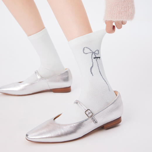 【代发】上森派系袜子 蝴蝶结提花 慵懒猫咪 中筒袜 （下单后不接受退款，请谨慎下单） 商品图9