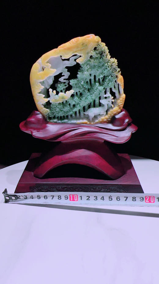 620438翡翠摆件【一路发财 鹿鸣蝉音 发财树】 商品图2