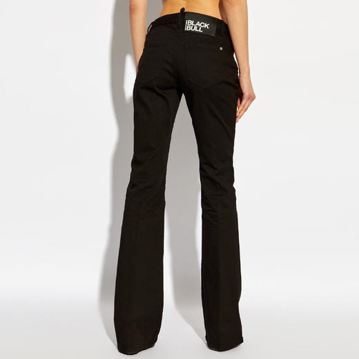 【一】DSQUARED2 女士徽标标签休闲牛仔裤 黑色 S75LB0986 S39781 900 商品图2