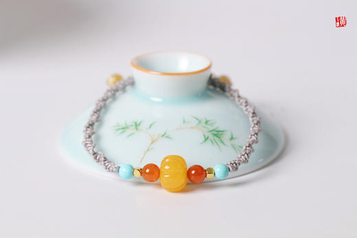 【念安】蜜蜡南瓜珠手绳 商品图3