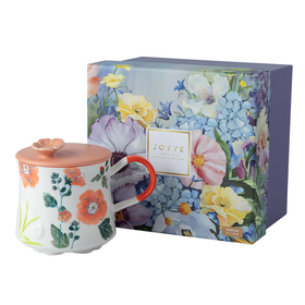 JOYYE梦里花带盖杯红色-480ML-6044