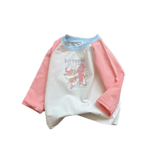 【新款女童上衣，百搭可爱，卡通图案萌趣十足】女童上衣百搭长袖 棉质宝宝秋装新款t恤 小童秋款儿童童装 卡通打底衫-QQ 商品图4