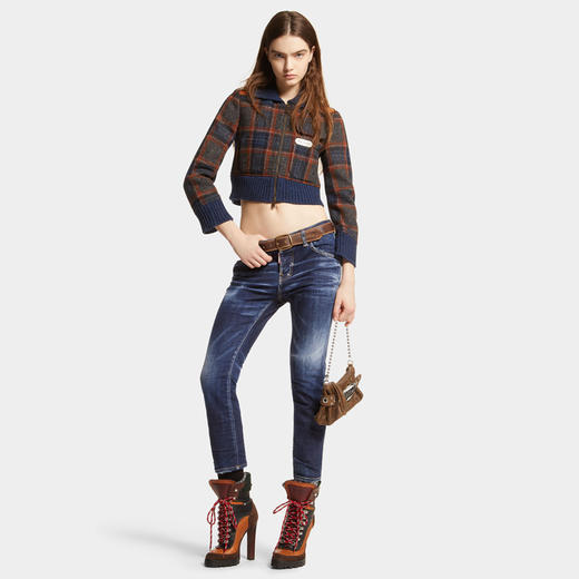 【二】DSQUARED2 女士徽标标签休闲牛仔裤 蓝色 S75LB0963 S30664 470 商品图2