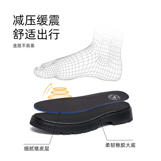 骆驼户外鞋2025秋冬新款复古舒适止滑百搭正装德比男皮鞋 G14A155641 商品图2