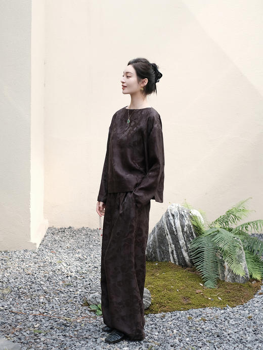 盛唐牡丹 |蜜褐色香云纱八宝如意上衣 商品图8