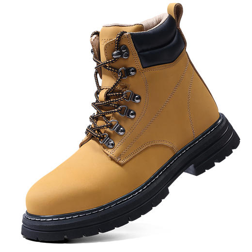 劳保鞋男防水防砸防刺穿橡胶底钢包头高帮安全鞋 商品图1