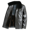 【可拆卸内胆】【可拆卸毛领】【新款DLC】大依优型大码翻领pu皮夹克外套加肥加大肥佬休闲上衣男士胖子潮流 商品缩略图3