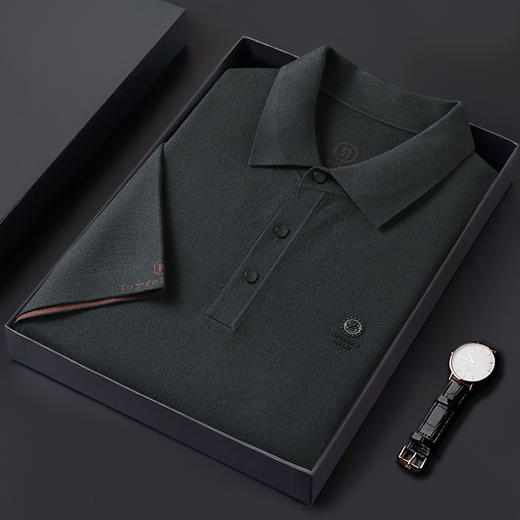 【新款DWP】大依优型大码翻领短袖T恤毛衫针织衫加肥加大毛衣大号胖子宽松毛衫男装上衣打底 商品图4