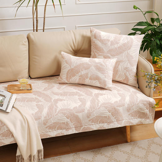 丛林芭蕉系列沙发巾靠包棉四季通用高端轻奢防滑高级感高档靠包定制 商品图2