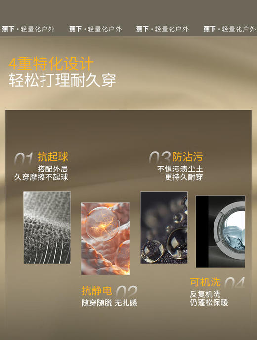 蕉下女士气绒外套（圆领、中暖）CL18524 商品图3