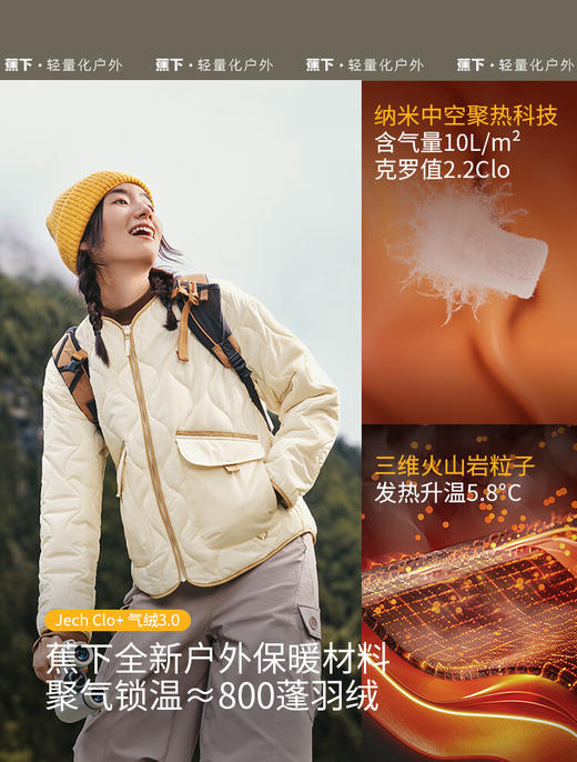 蕉下女士气绒外套（圆领、中暖）CL18524 商品图6