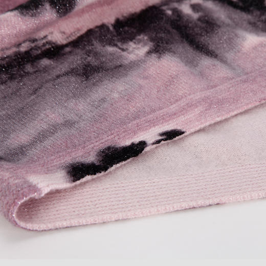 PH608斯尔丽24新款水墨印花国风半高领长袖柔软保暖针织连衣裙 商品图5