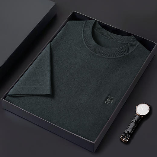 【新款DWP】大依优型大码圆领短袖T恤毛衫针织衫加肥加大毛衣大号胖子宽松毛衫男装上衣打底 商品图4