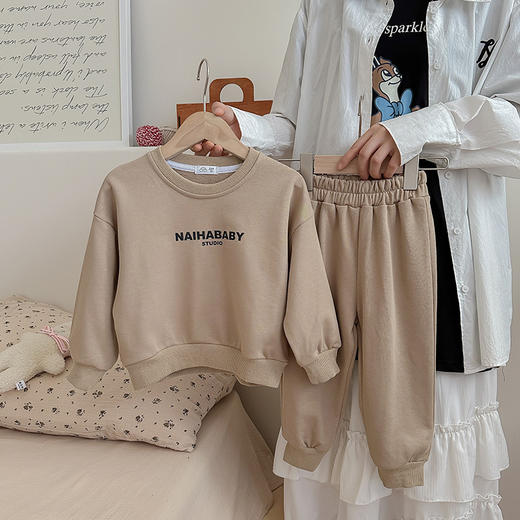 【INS秋季新款，童趣满满！彩色字母卫衣长裤套装】INS秋季新款中小童韩版童装 棉质字母彩色 男女童卫衣长裤套装-QQ 商品图10