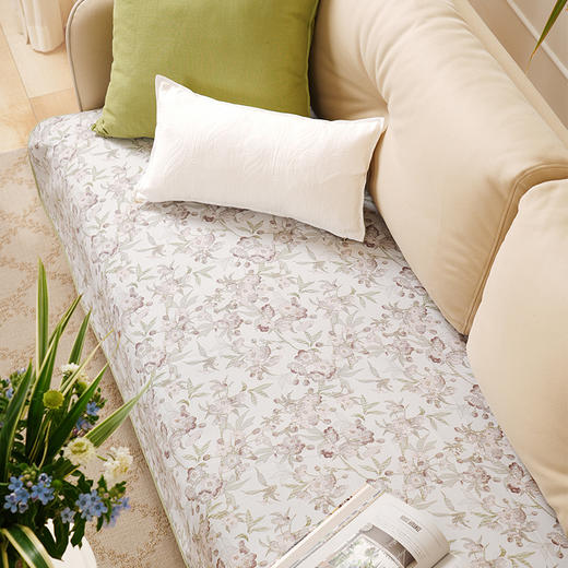 桃花夭夭系列沙发巾棉四季通用高端轻奢防滑高级感高档靠包定制 商品图1