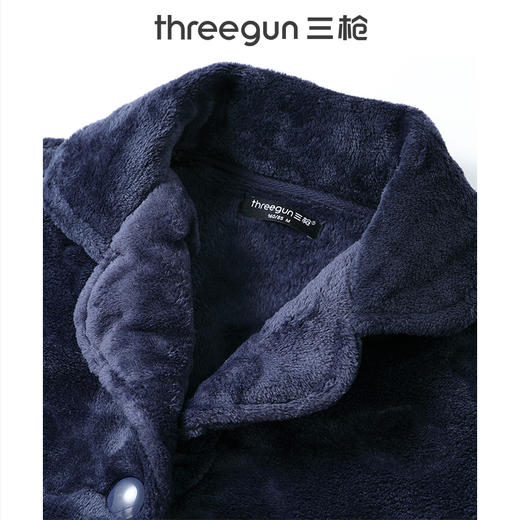 Threegun三枪 【剪花法兰绒】翻领开襟女家居套-82024D011 商品图4