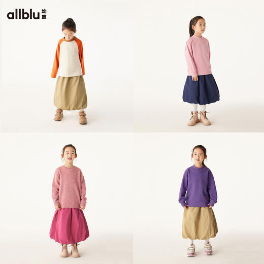 【粉丝专属】allblu幼岚【花苞裙】儿童短裙女童24秋冬新款防风亲肤肌理感半裙 商品图2