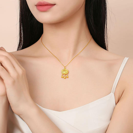 Winy990纯银平安如懿锁项链送女友闺蜜节日生日礼物 商品图1