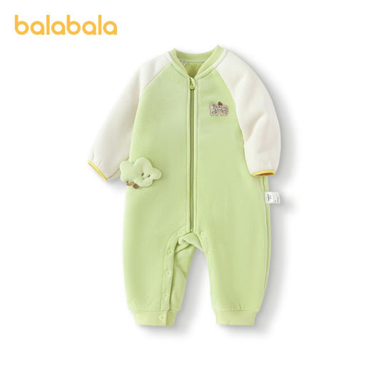 巴拉巴拉宝宝外出连体衣新款新生儿哈衣包屁衣冬装羊羔毛时尚 商品图4