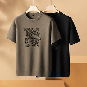 【新款DPF】大依优型毛衣针织短袖背心休闲针织衫毛背心加肥加大上衣男士胖子大码毛衫t恤打底