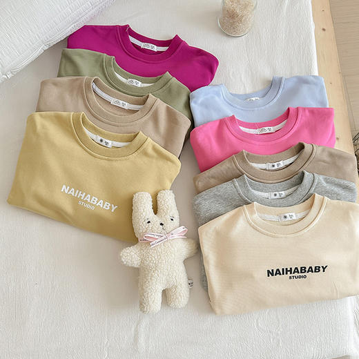 【INS秋季新款，童趣满满！彩色字母卫衣长裤套装】INS秋季新款中小童韩版童装 棉质字母彩色 男女童卫衣长裤套装-QQ 商品图3