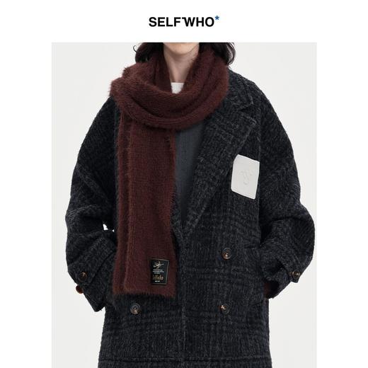 SELFWHO红色保暖围巾女2024秋冬新款软糯高级感百搭户外披肩围脖 商品图2