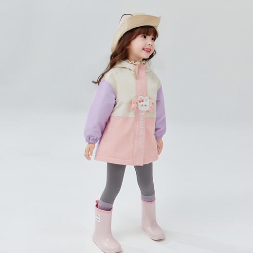笛莎Deesha童装女童2024冬季新款撞色冲锋衣外套 商品图2