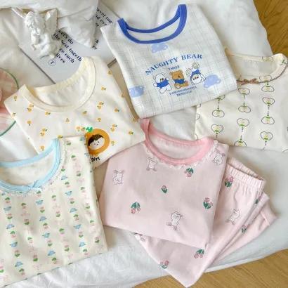 哈萌熊童装儿童秋季新款长绒棉莱卡家居服套装男童秋款睡衣女童秋装空调服中大童衣服（卡码往大拍） 商品图2